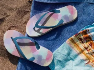 Abstract Pastels Flip Flops