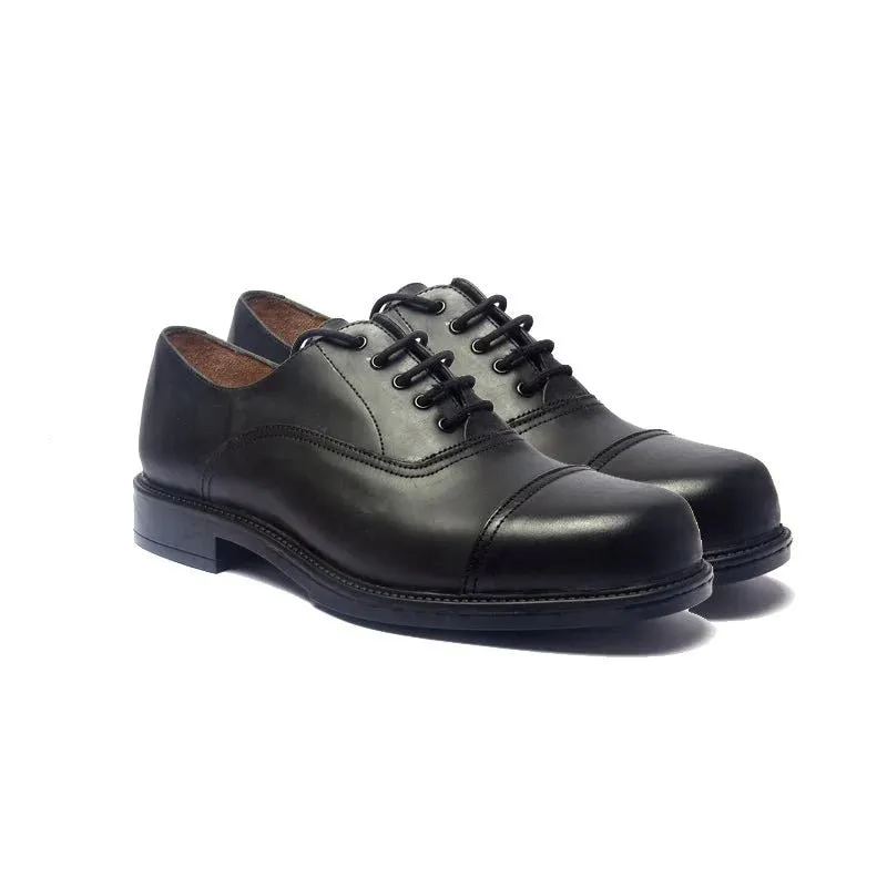 Ace Oxford 1263 Officer Shoes (Matte) - Black