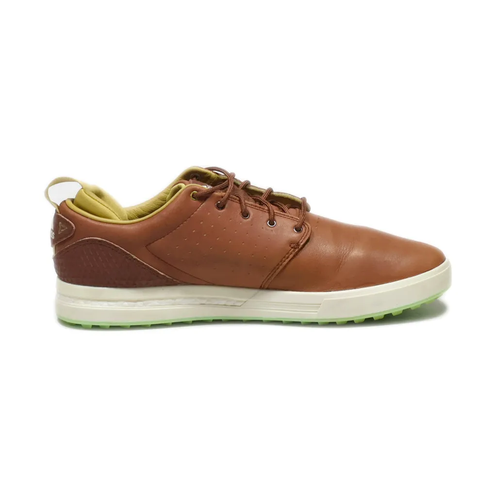 Adidas Flopshot Spikeless Golf Casual Lace Ups Leather Brown Colour For Men