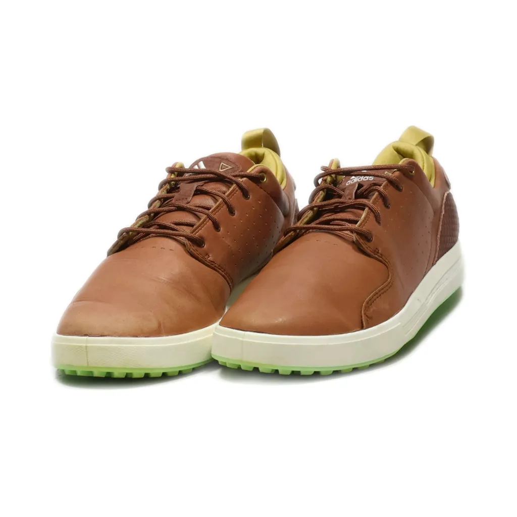 Adidas Flopshot Spikeless Golf Casual Lace Ups Leather Brown Colour For Men