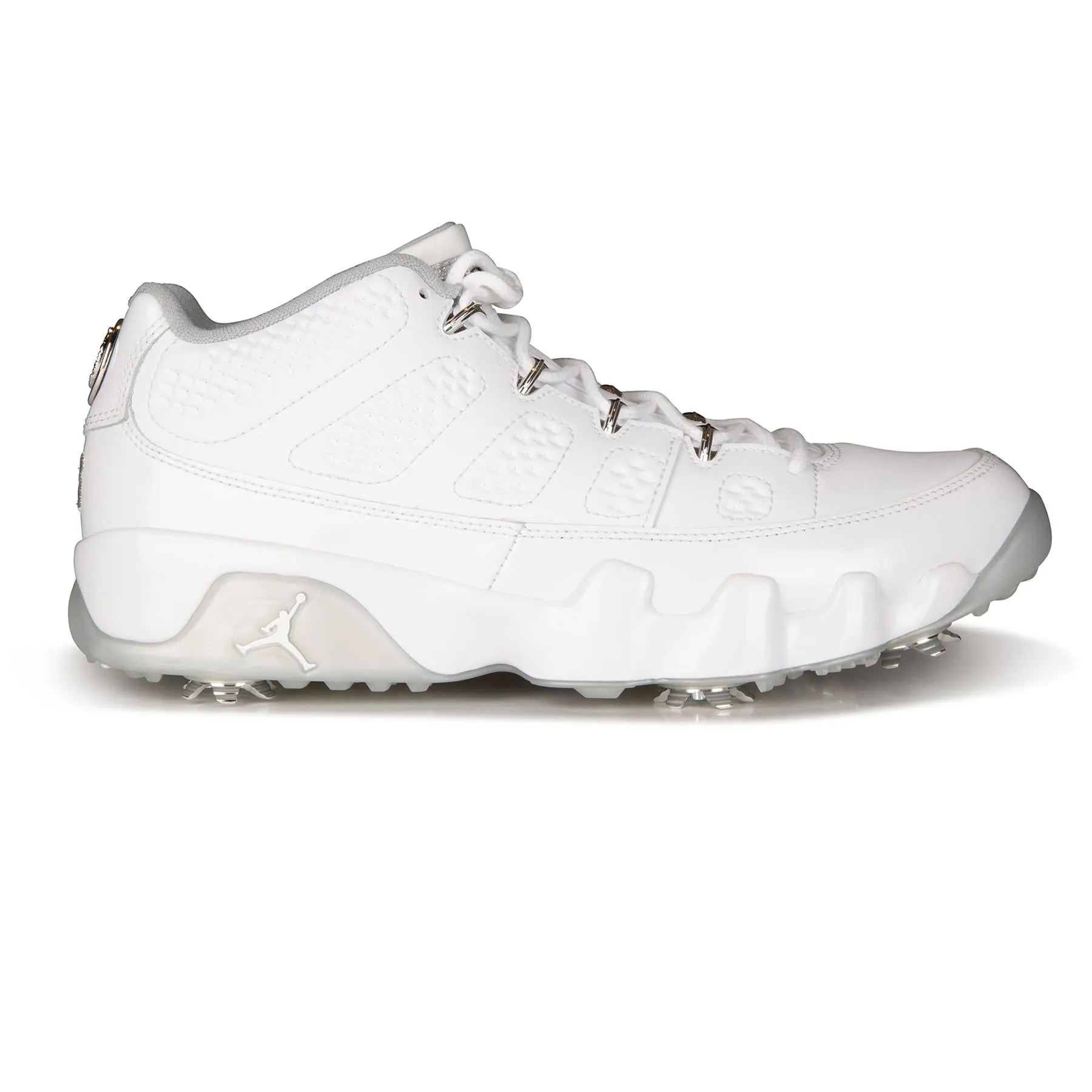 Air Jordan 9 Chrome Golf Shoes White/Metallic Silver/Wolf Grey - AW24