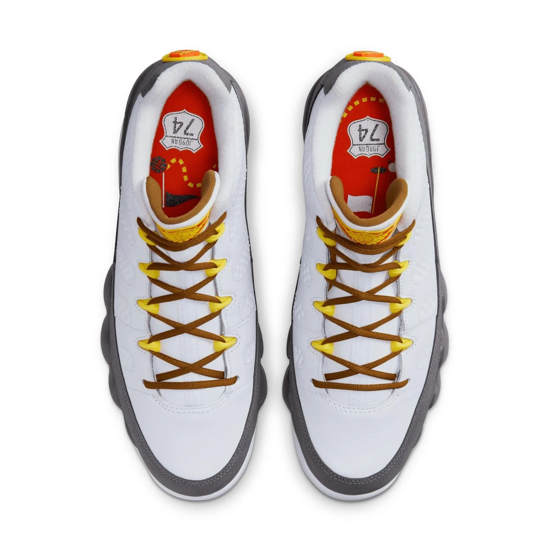 Air Jordan 9 NRG Retro Golf Shoes White/University Gold/Cool Grey - AW24