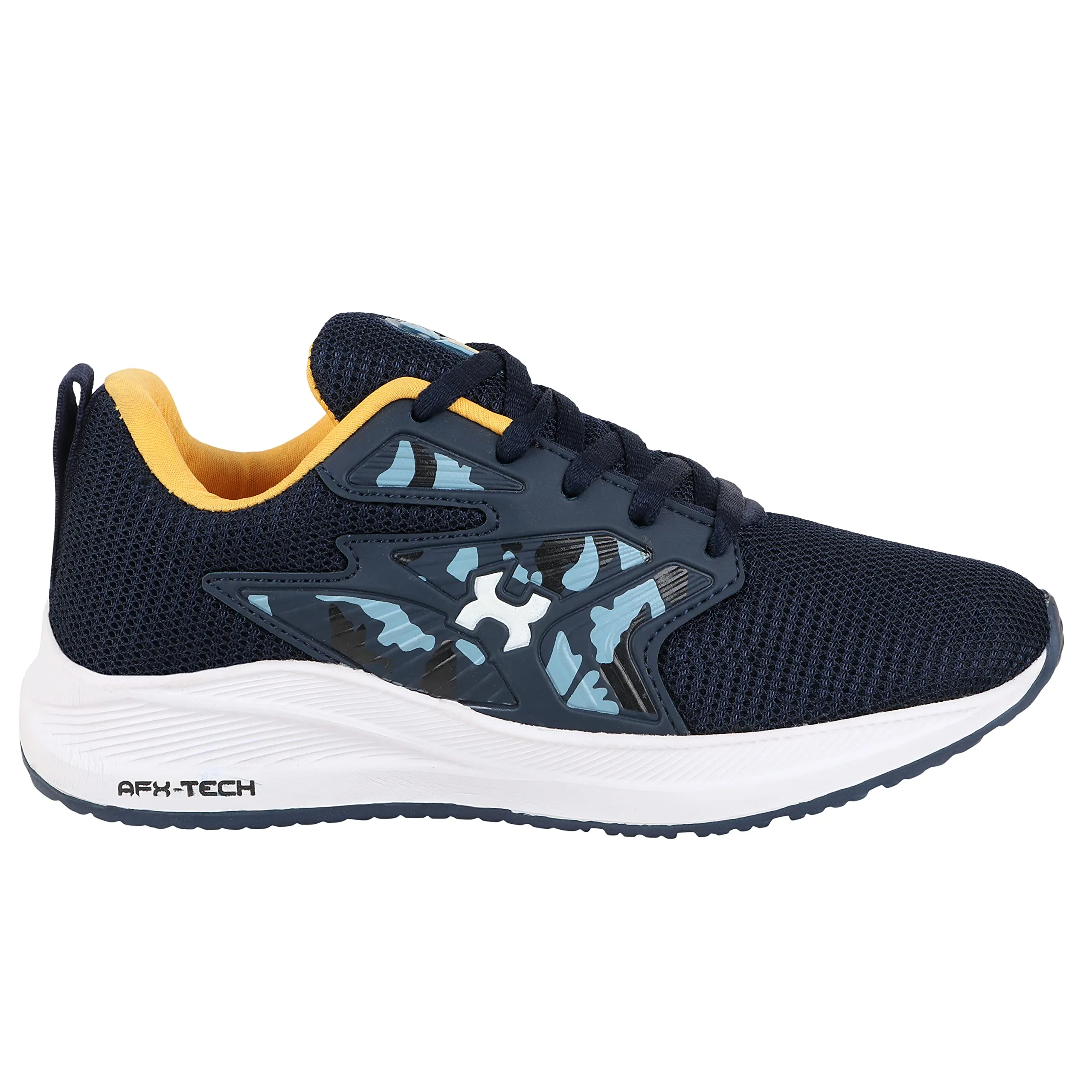 AIRFAX Kids Casual Wear Running Walking Outdoor Shoes (AKITO_Blue&Yellow_13_Kid)