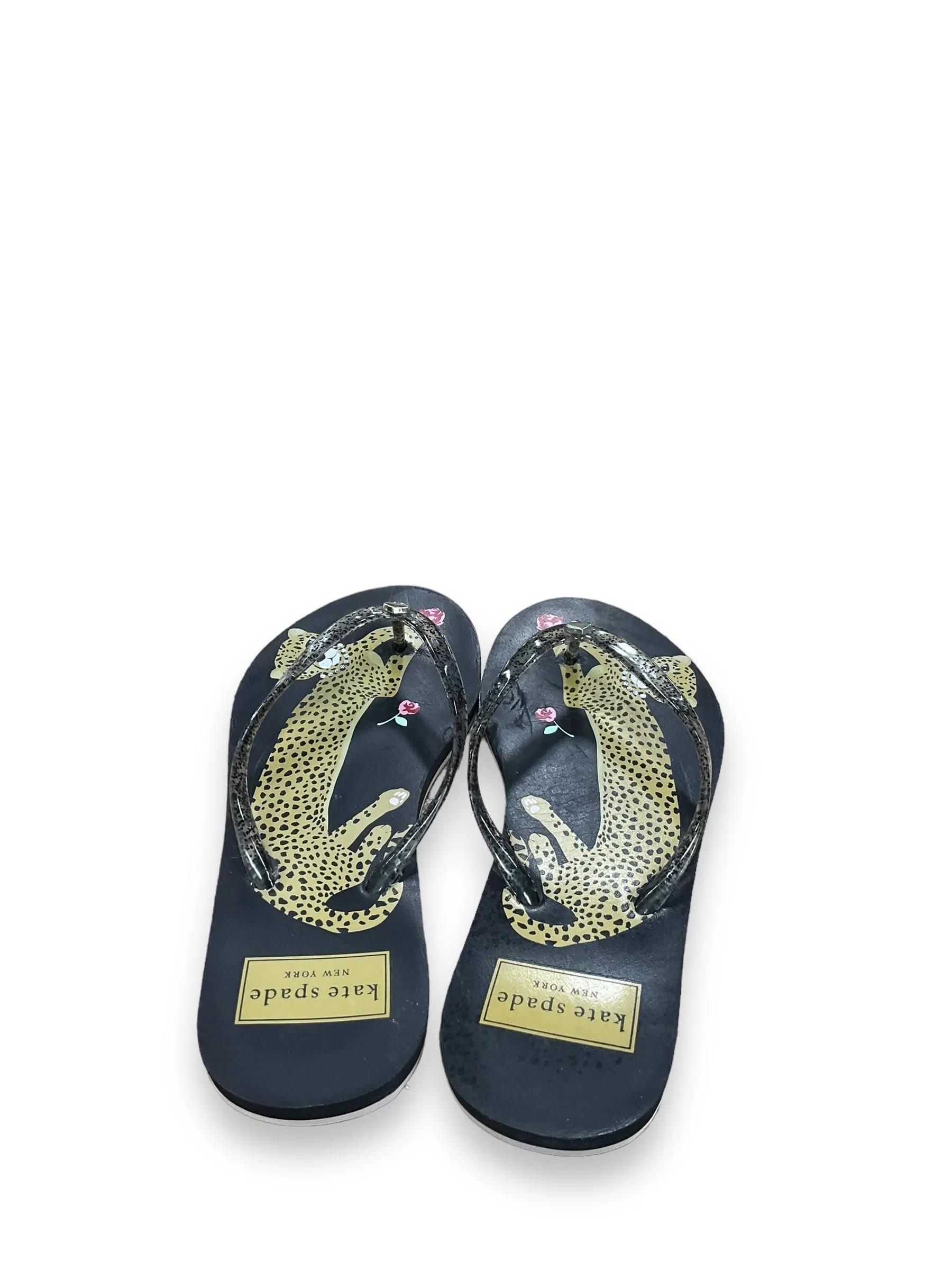 Animal Print Sandals Flip Flops Kate Spade, Size 5