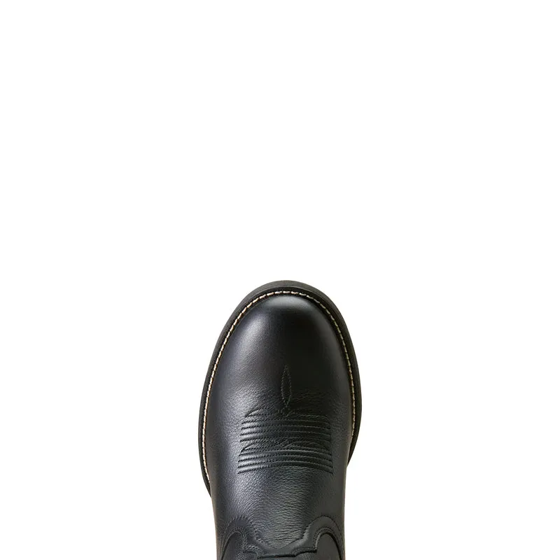 'Ariat' Men's 10" Sport Stratten Western Round Toe - Black Deertan