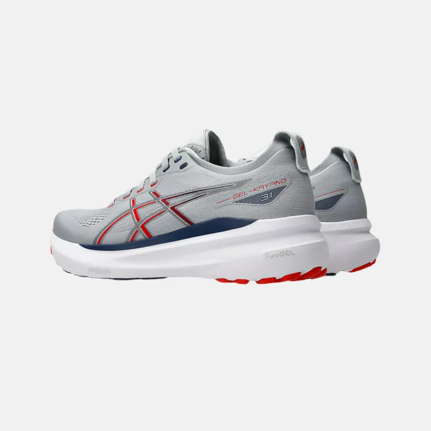 Asics Gel-Kayano 31 Men's Running Shoes -Piedmont Grey/Fiery Red