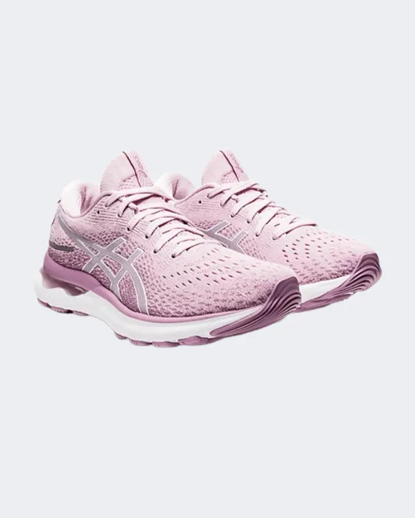 Asics Gel-Nimbus 24 Women Running Shoes Rose/White