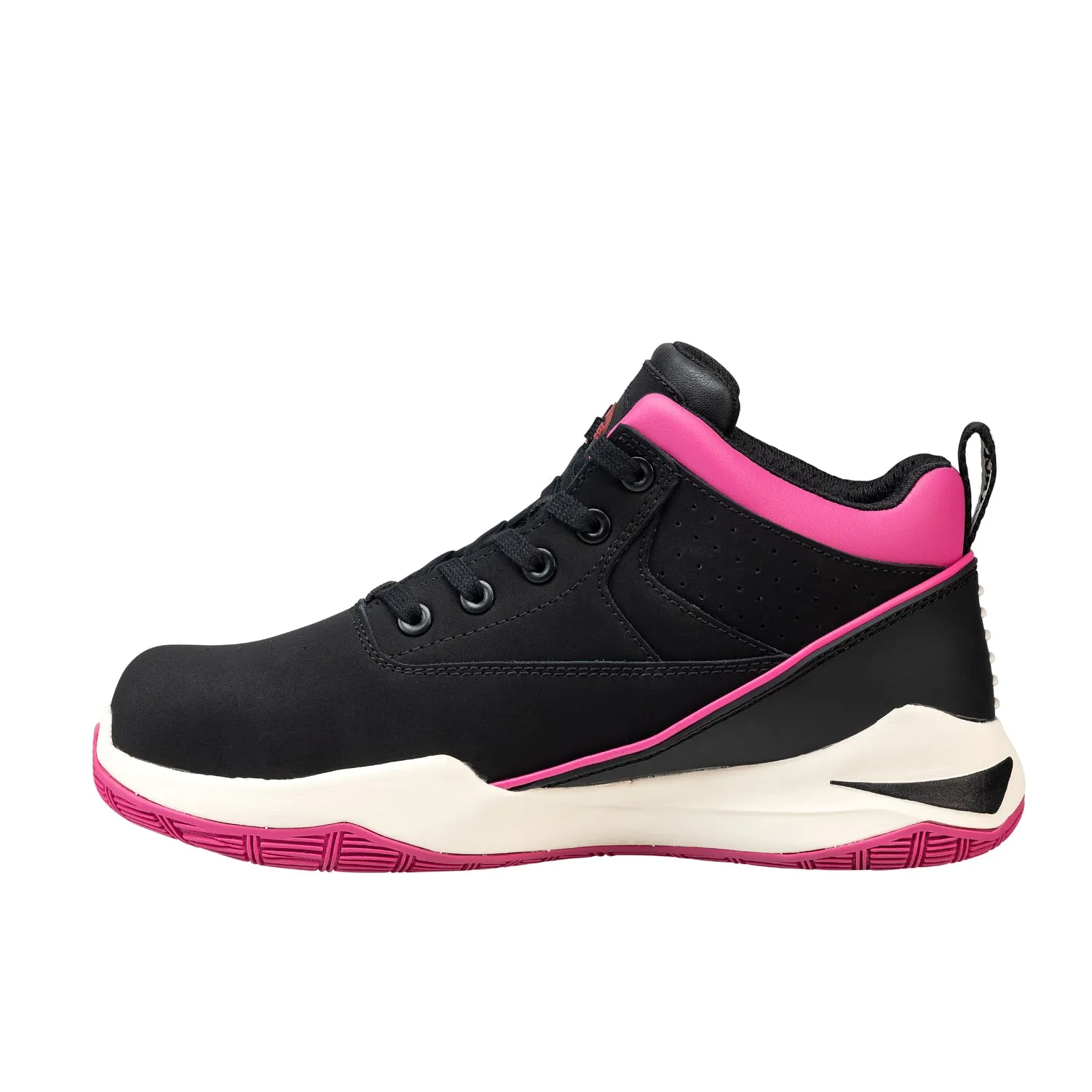 Avenger Womens Reaction Black/Pink Leather Work Shoes