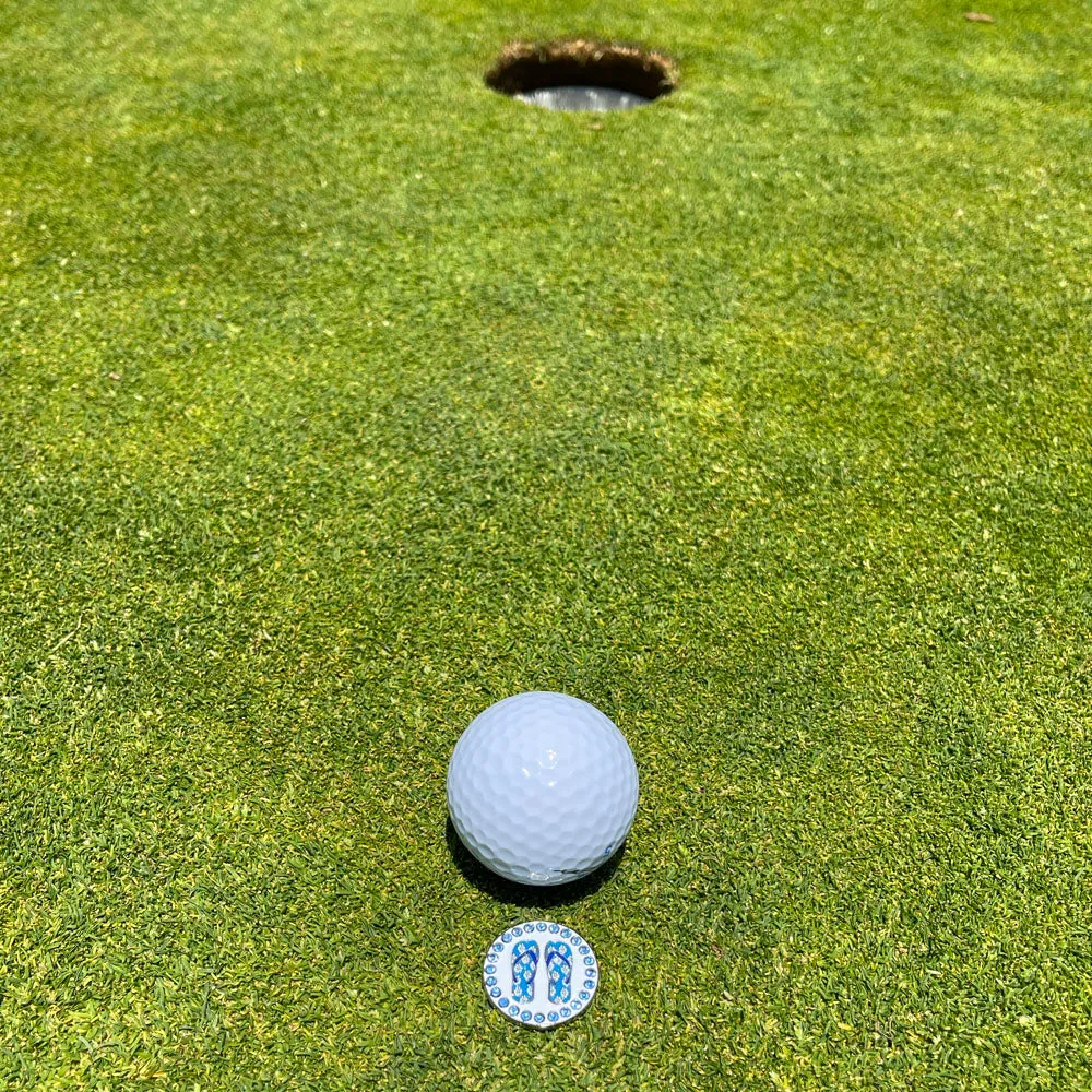 Blue Flip Flops Golf Ball Marker Necklace