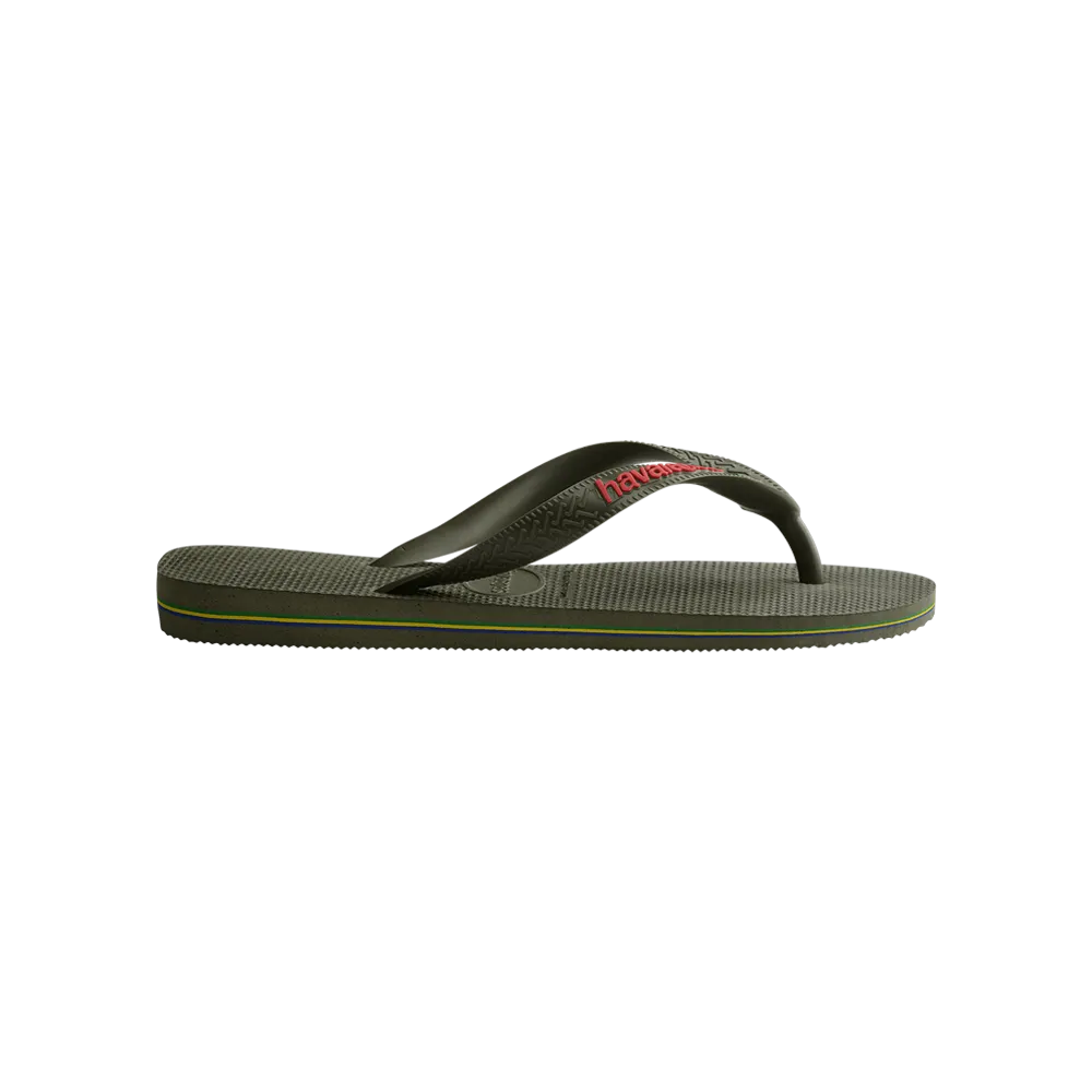 Brasil Logo Flip Flops Tech II By Havaianas, Green Olive