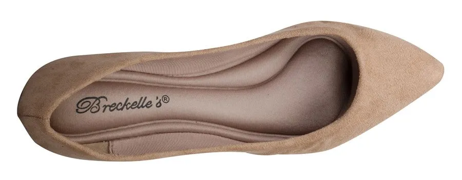 Breckelle's Women's Classic Pointed Toe Ballet Flat Shoe