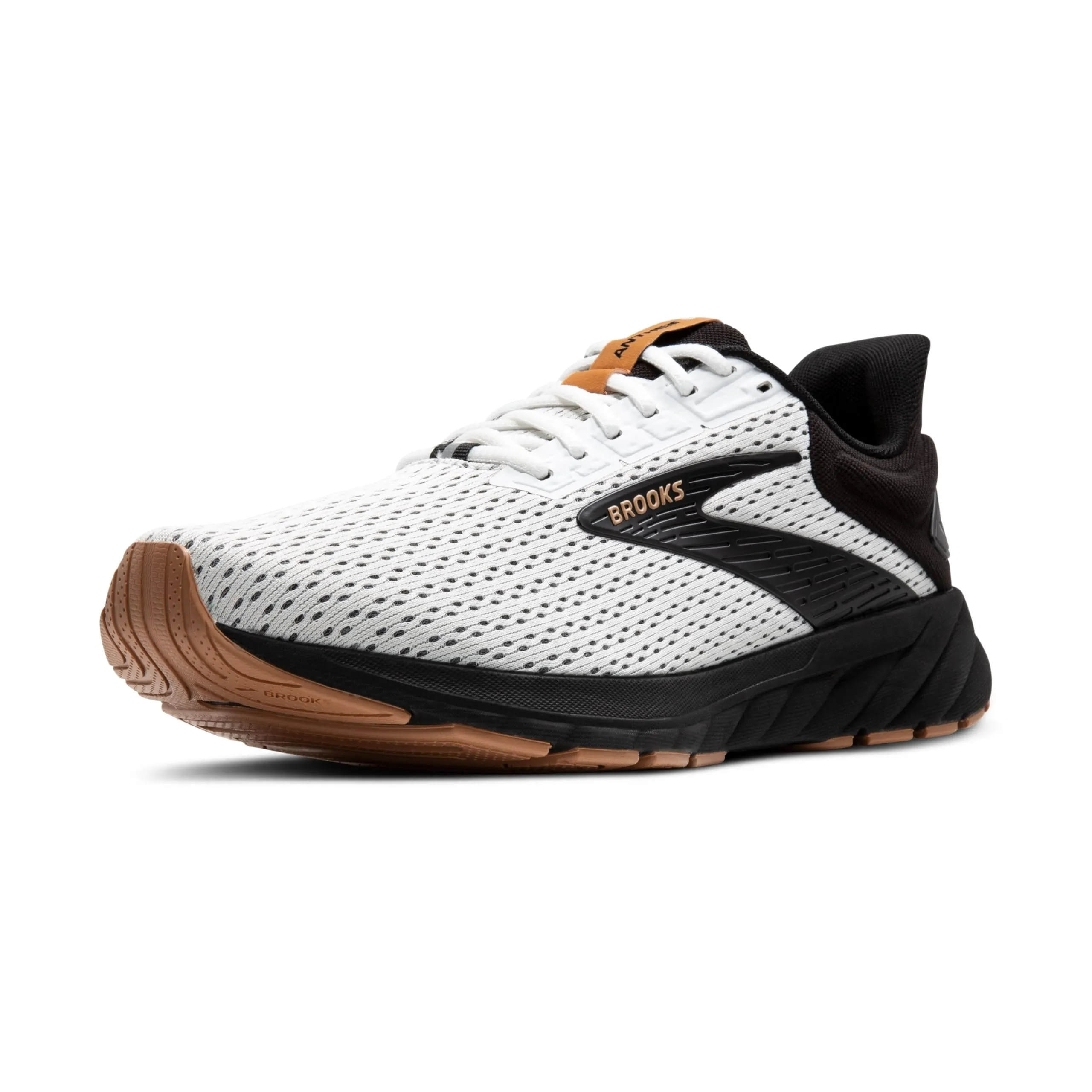 Brooks Men’s Anthem 6 Neutral Running Shoe - White/Black/Tan - 10 Medium