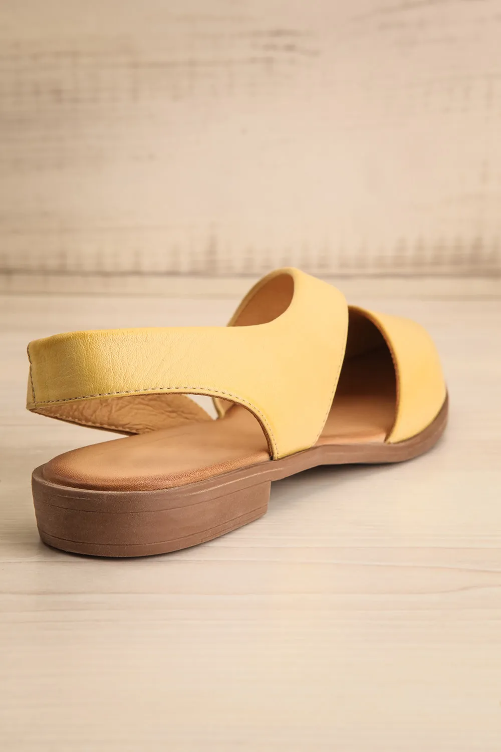 Bruca Yellow | Pointed Toe Asymmetrical Flats