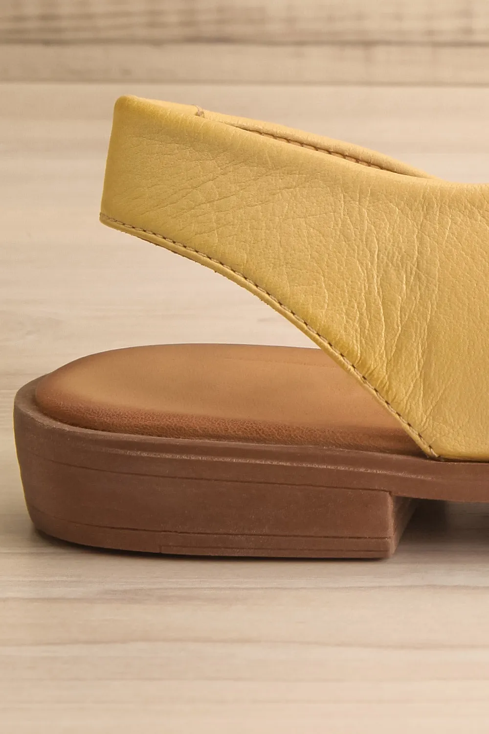 Bruca Yellow | Pointed Toe Asymmetrical Flats