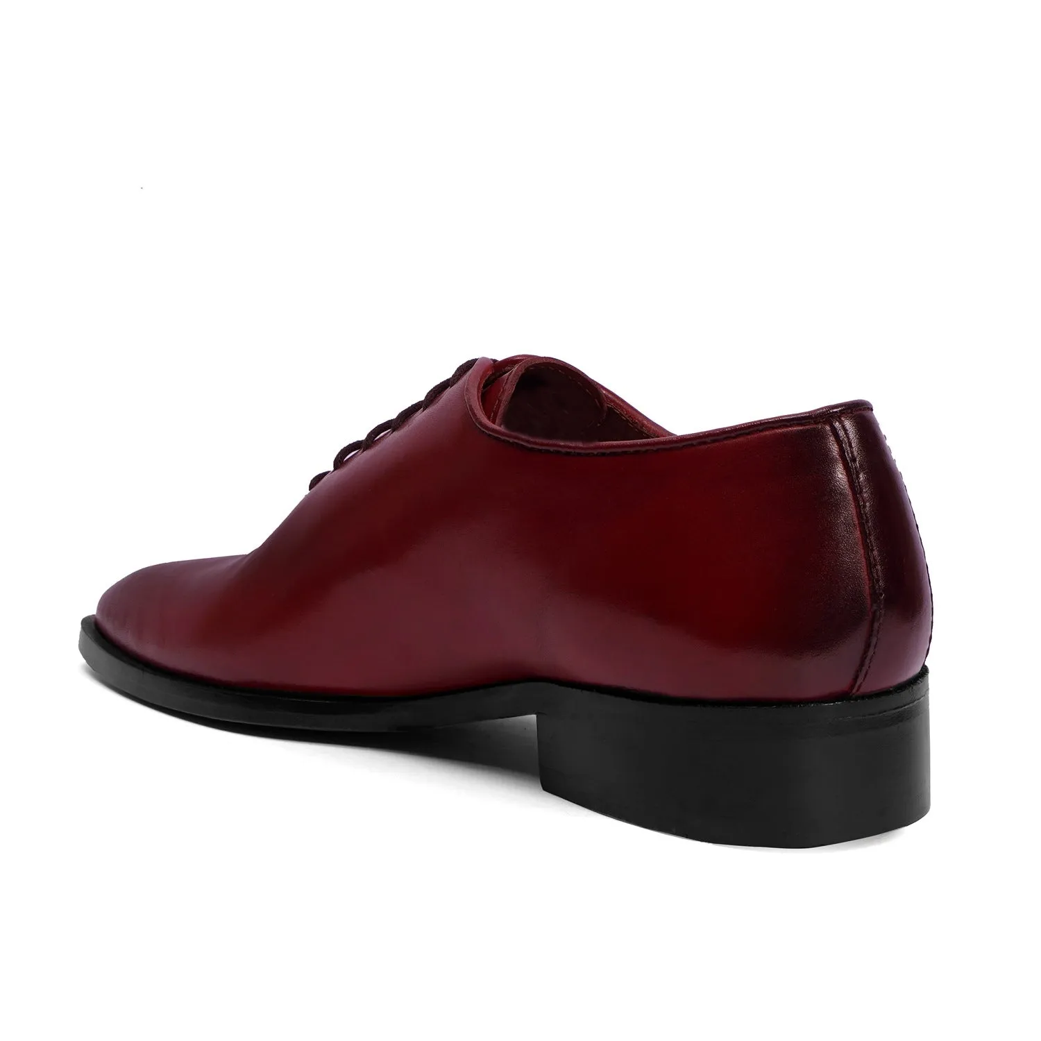 Burnished Wine Oxford Lace-Up Formal Shoes