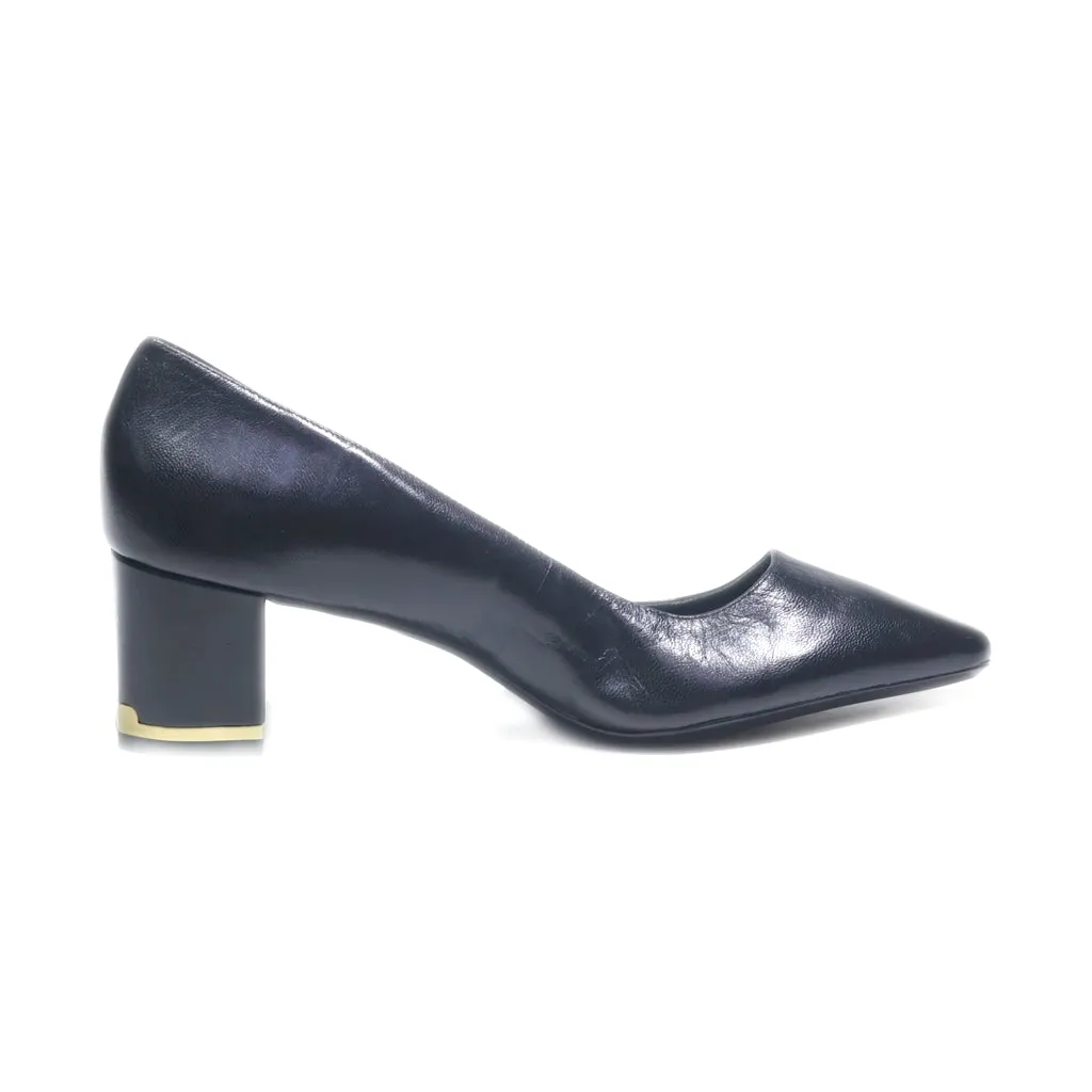 Calvin Klein Mid-Heel Shoes Leather Black Colour For Women