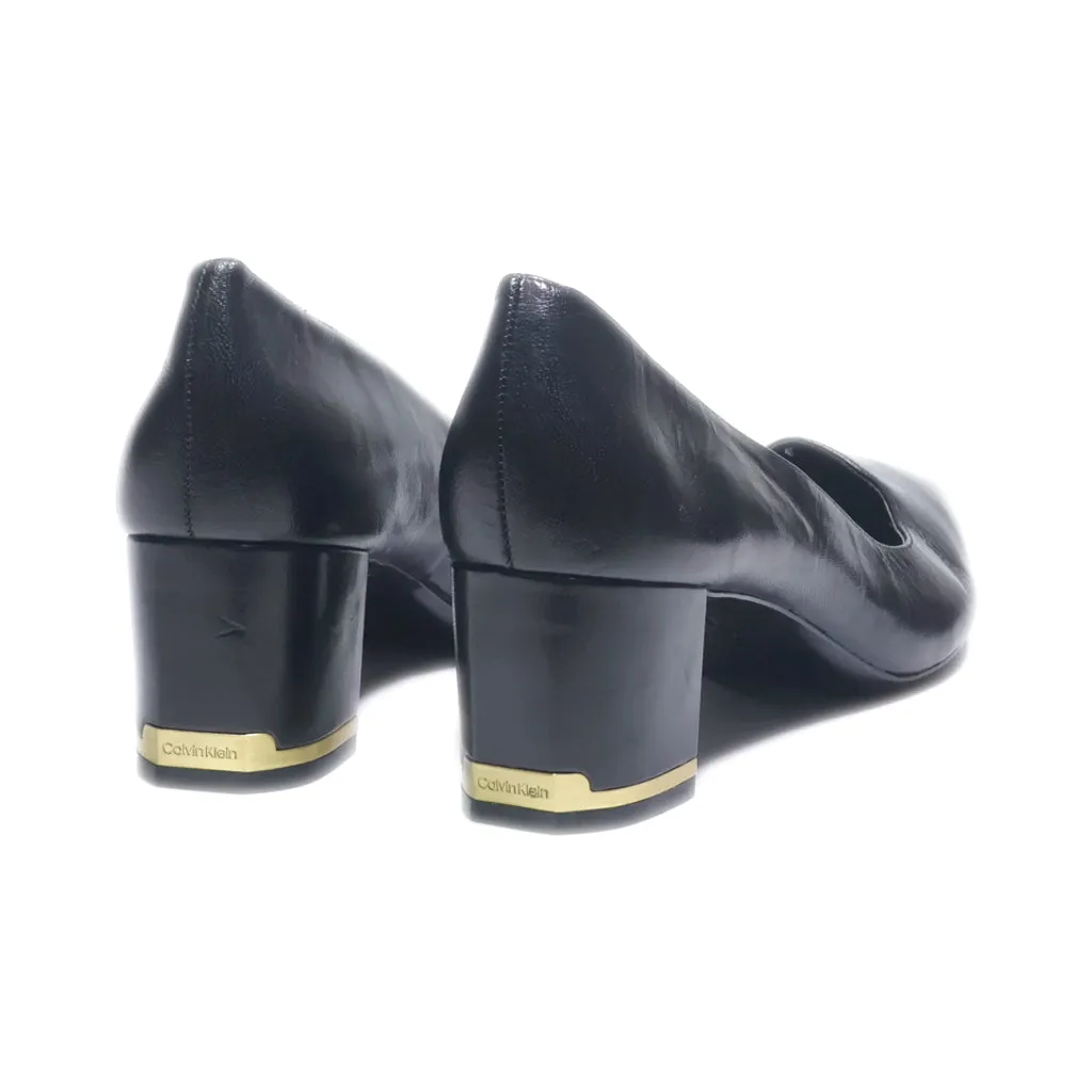 Calvin Klein Mid-Heel Shoes Leather Black Colour For Women