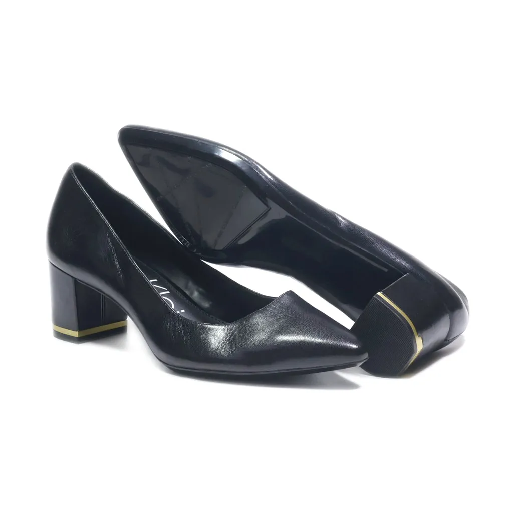 Calvin Klein Mid-Heel Shoes Leather Black Colour For Women