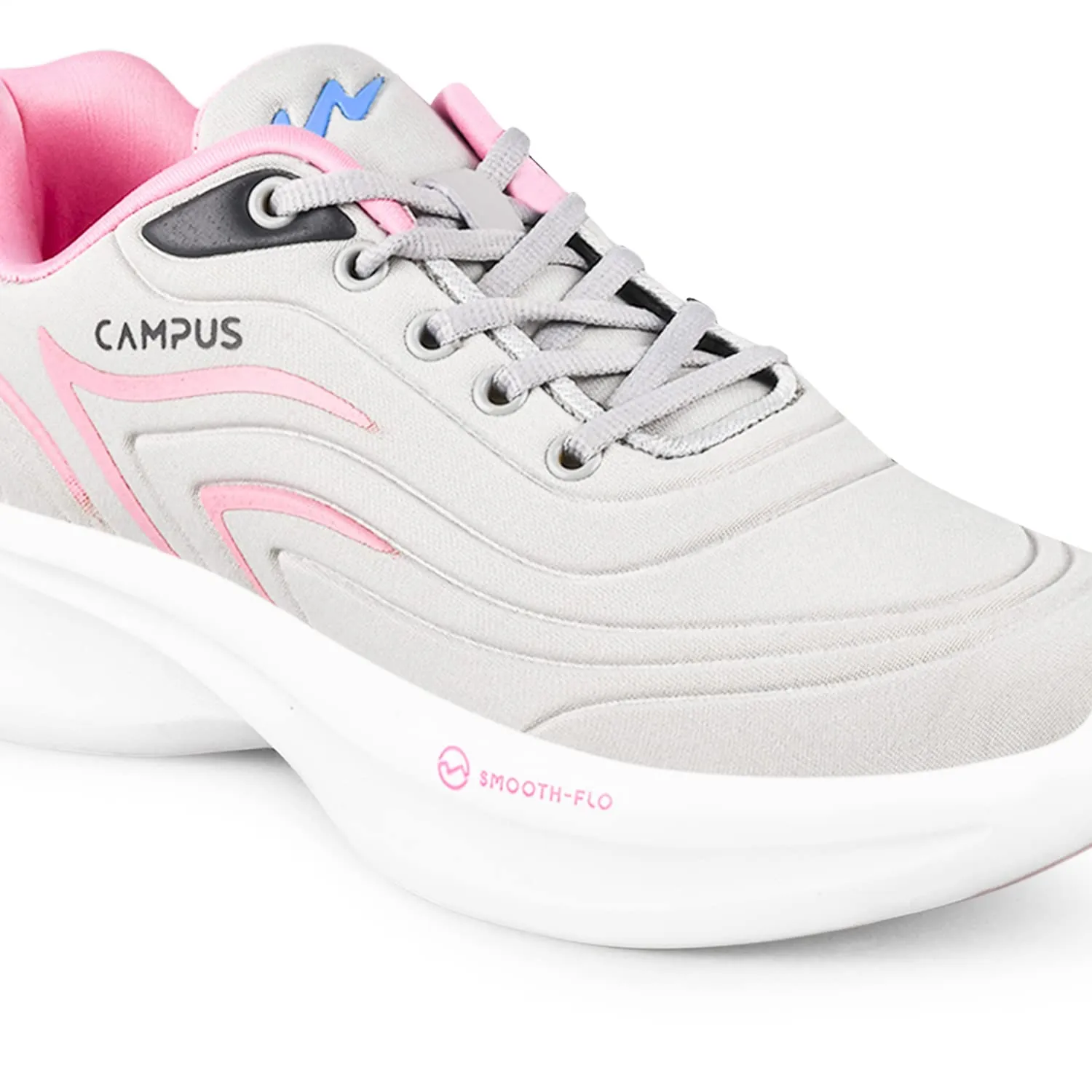 Campus Women's Camp-Candid L.Gry/Pink Running Shoes 8-UK/India