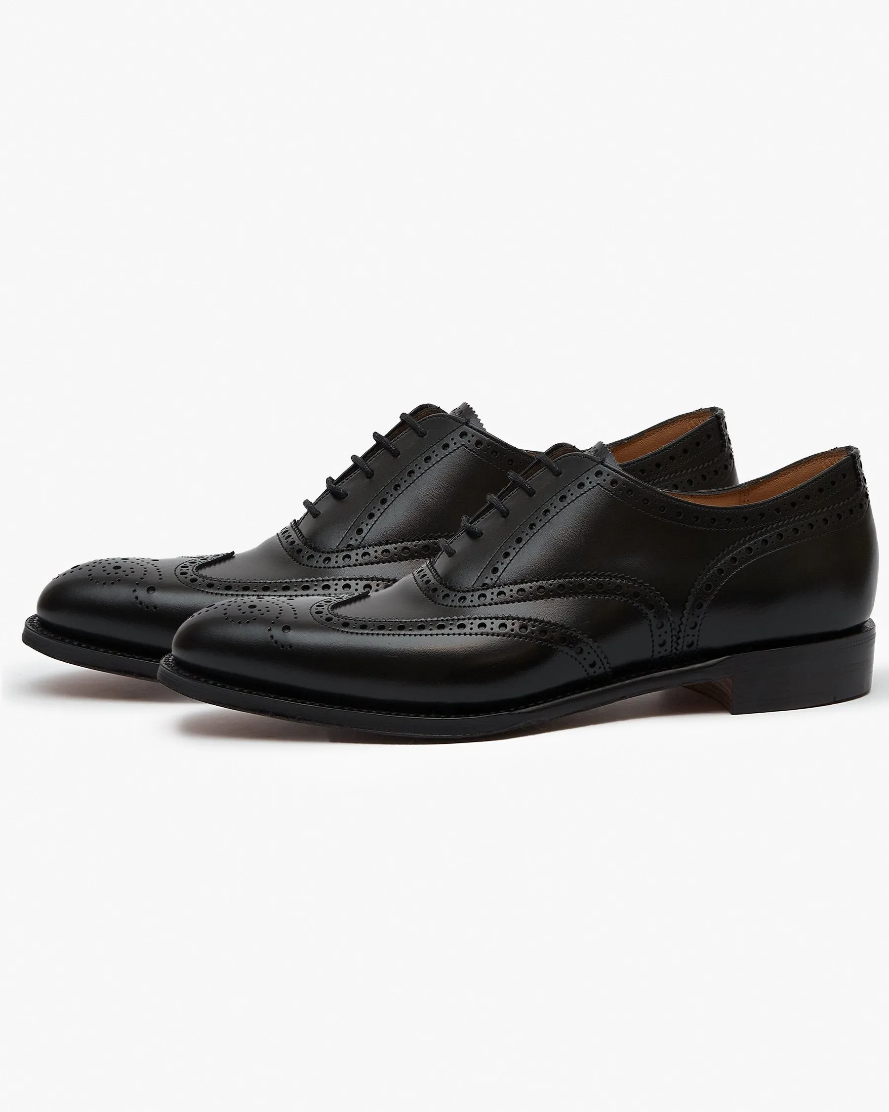 Cheaney Broad II Oxford Wingcap Brogue - Black Calf Leather