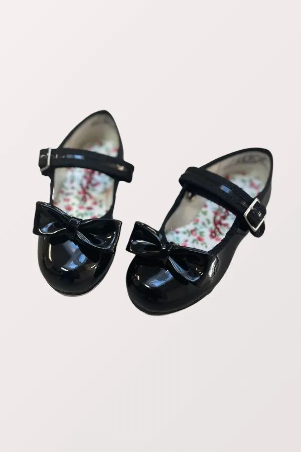 Children's Mary Jane Velcro Buckle Tap Shoes - Black Patent