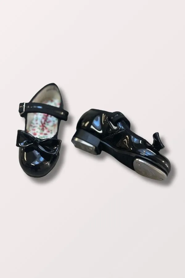 Children's Mary Jane Velcro Buckle Tap Shoes - Black Patent