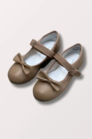 Children's Mary Jane Velcro Buckle Tap Shoes - Caramel