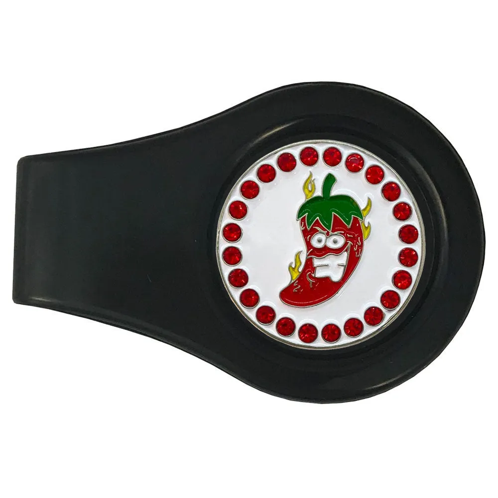 Chili Pepper Golf Ball Marker With Colored Clip