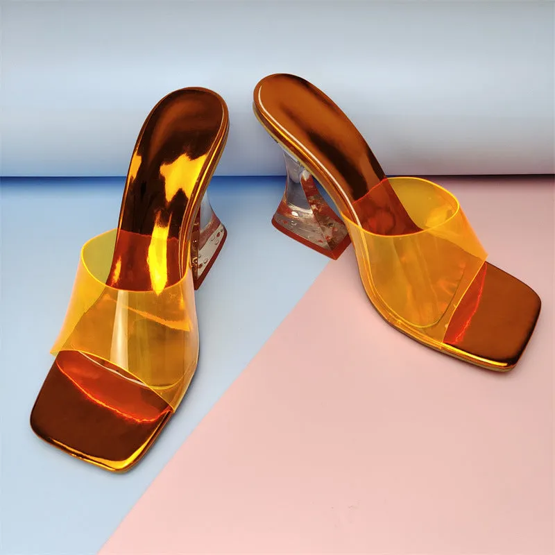 Clear Sandals, Clear Heels, High Fashion Transparent Heel, Unique Heels