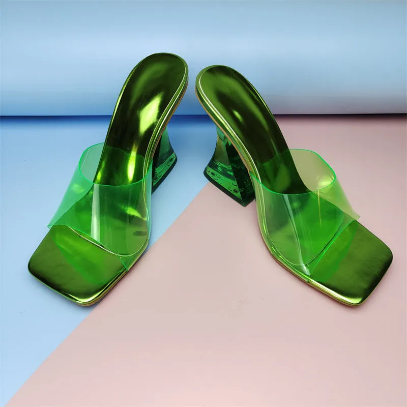 Clear Sandals, Clear Heels, High Fashion Transparent Heel, Unique Heels