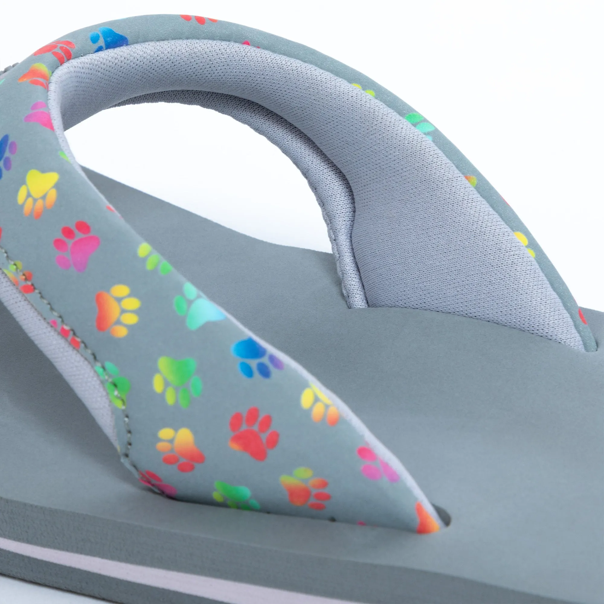 Cushy Comfort Paw Print Flip Flops