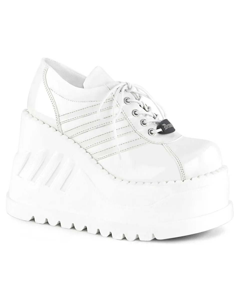 Demonia White Stomp Oxford Platforms