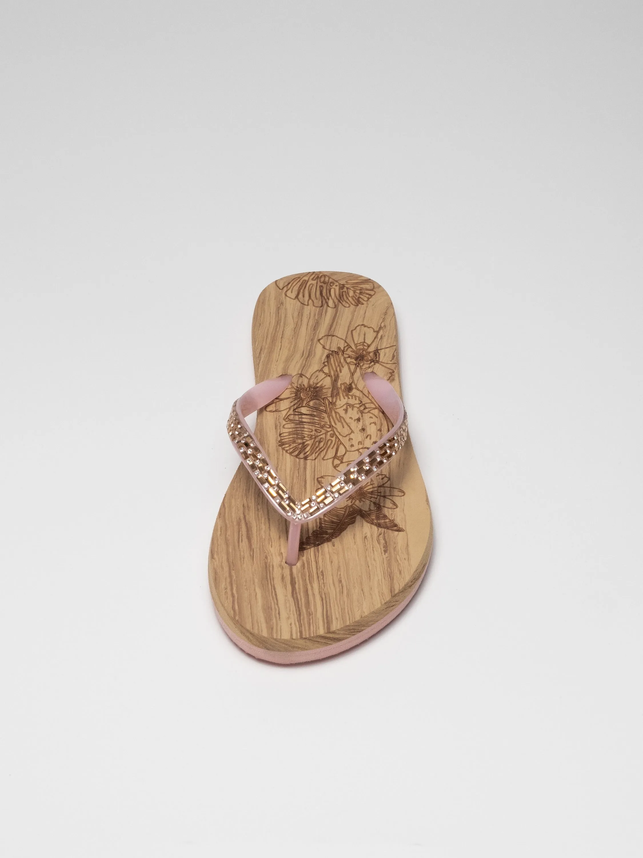 Embossed wood effect beach slipper