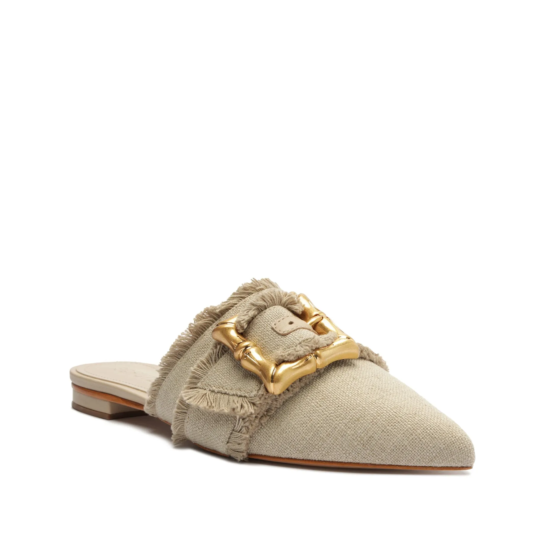 Enola Linen Flat Mule