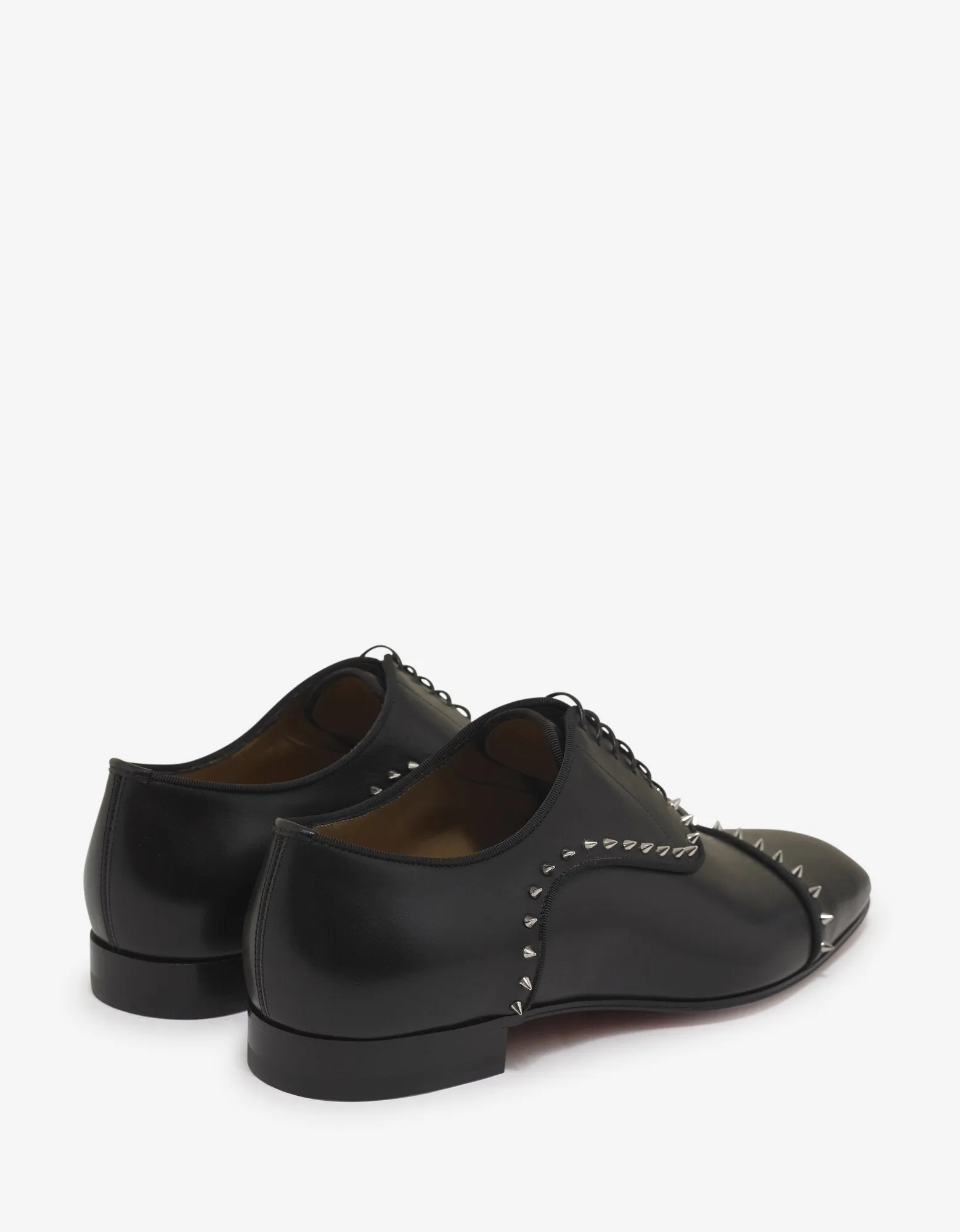 Eton Flat Black Leather Oxford Shoes -