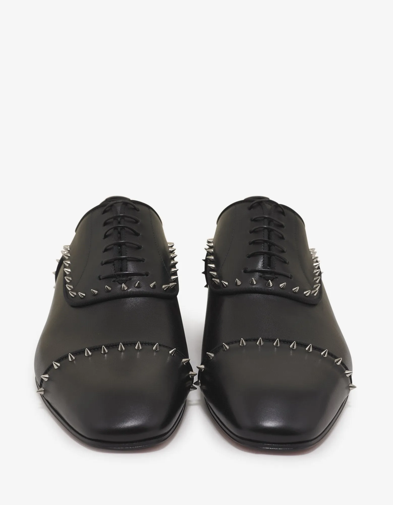 Eton Flat Black Leather Oxford Shoes -