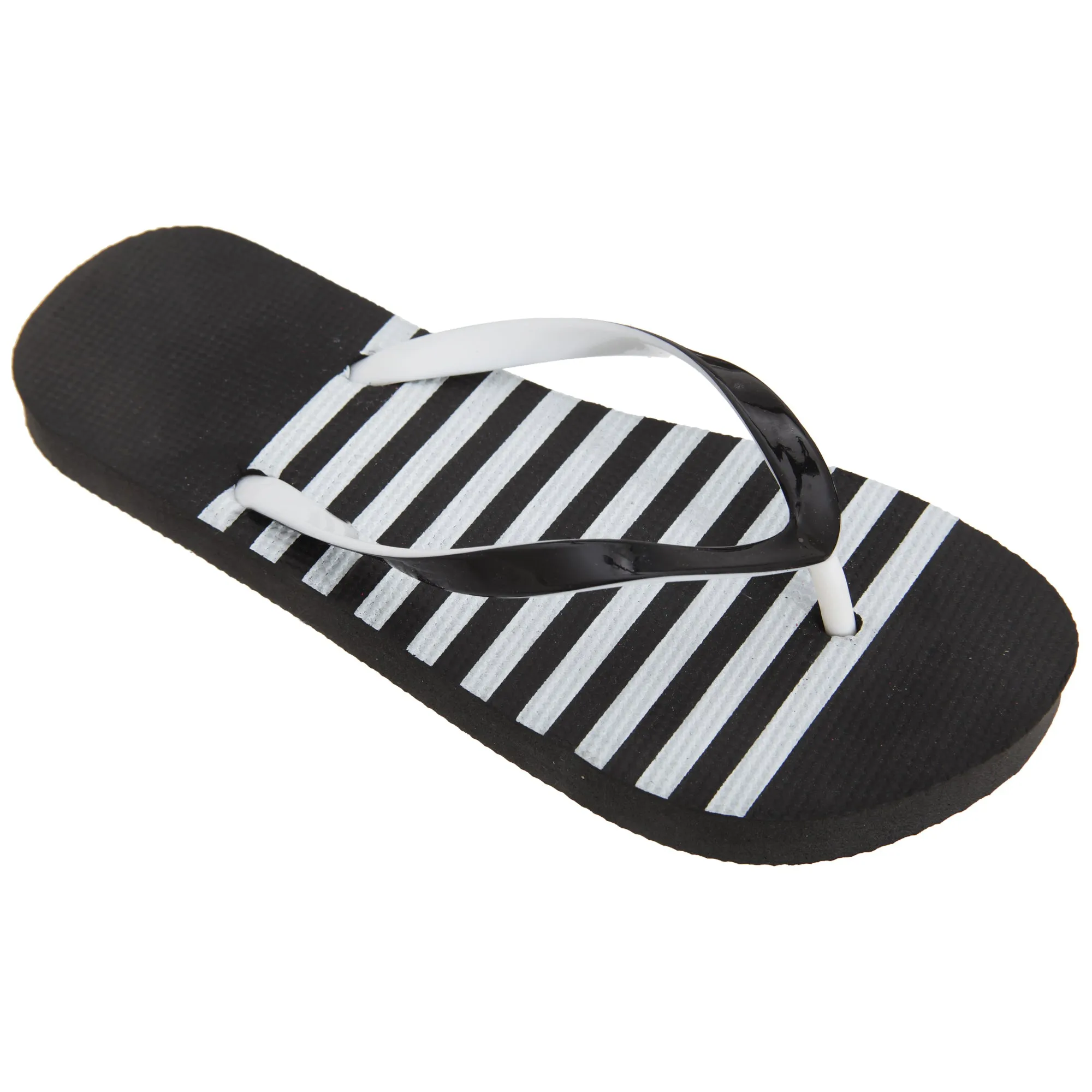 FLOSO Womens/Ladies Striped Toe Post Flip Flops