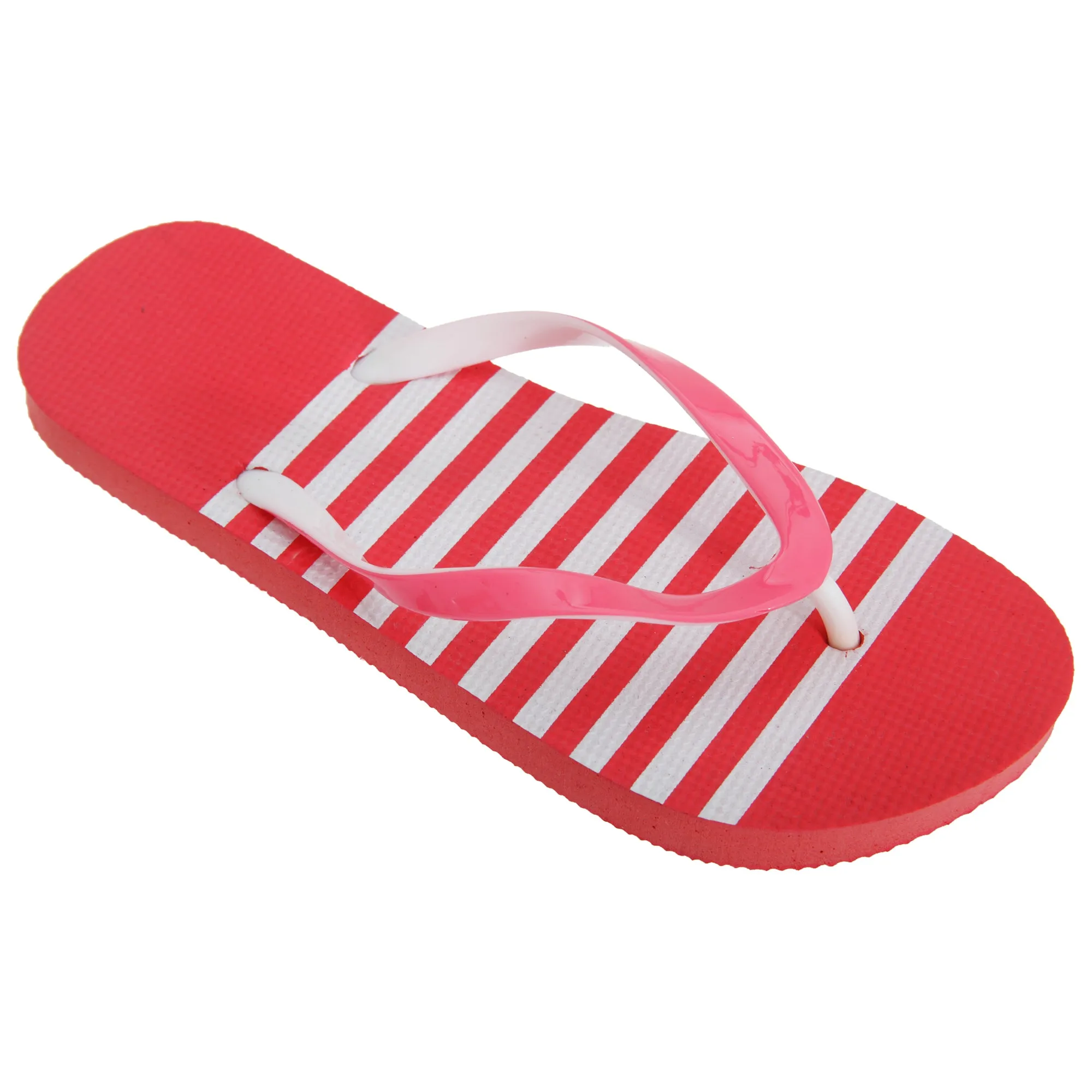 FLOSO Womens/Ladies Striped Toe Post Flip Flops