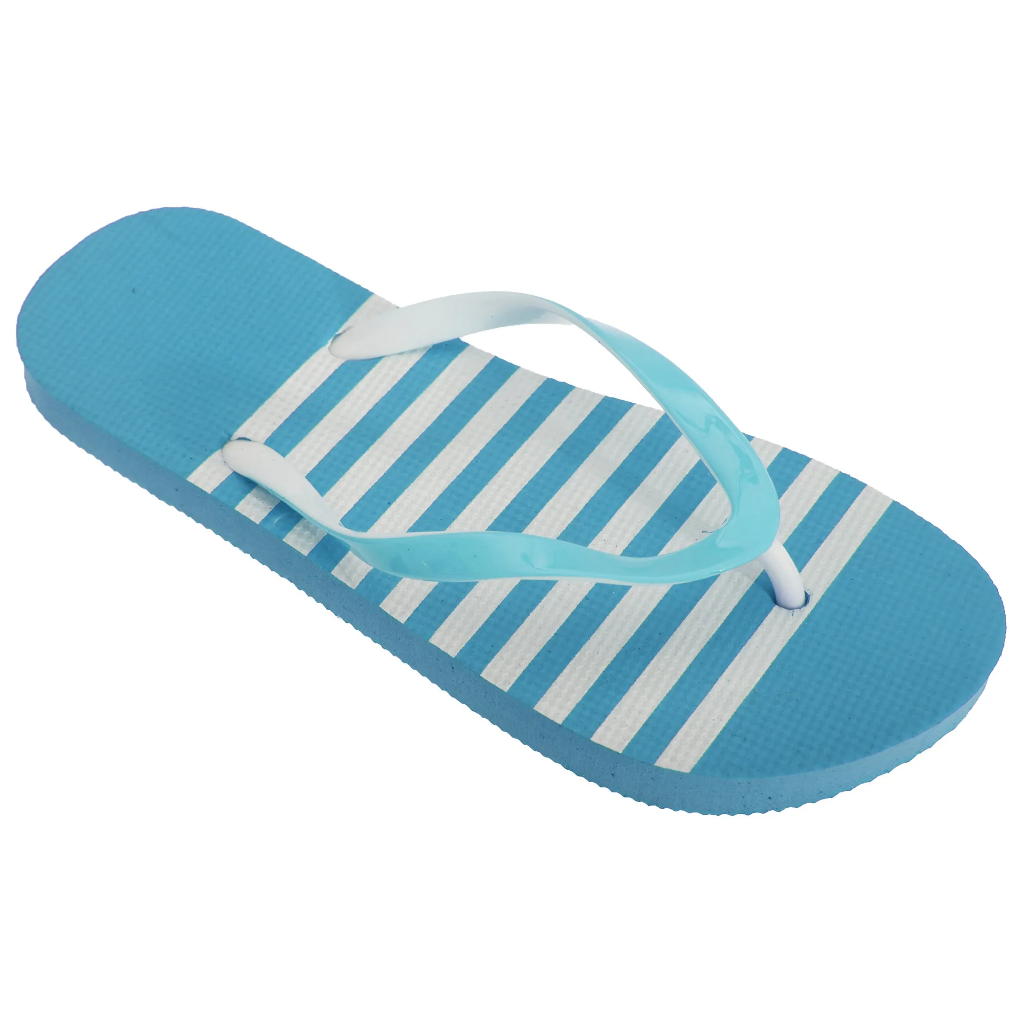 FLOSO Womens/Ladies Striped Toe Post Flip Flops