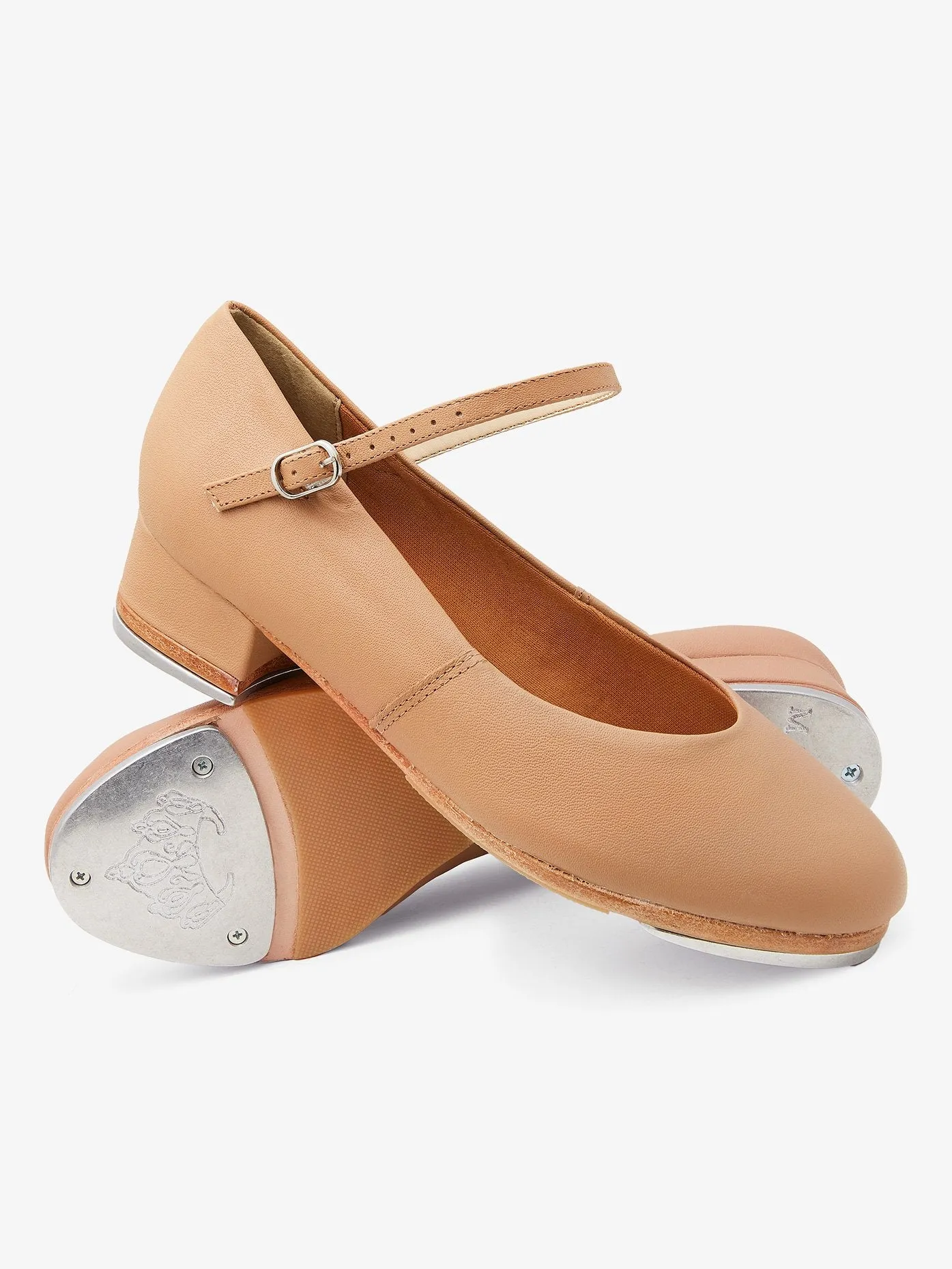 Girls Soft Leather Mary Jane Buckle Tap Shoes