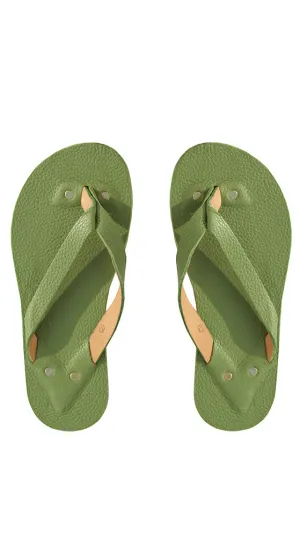 Grass Leather Flip Flops