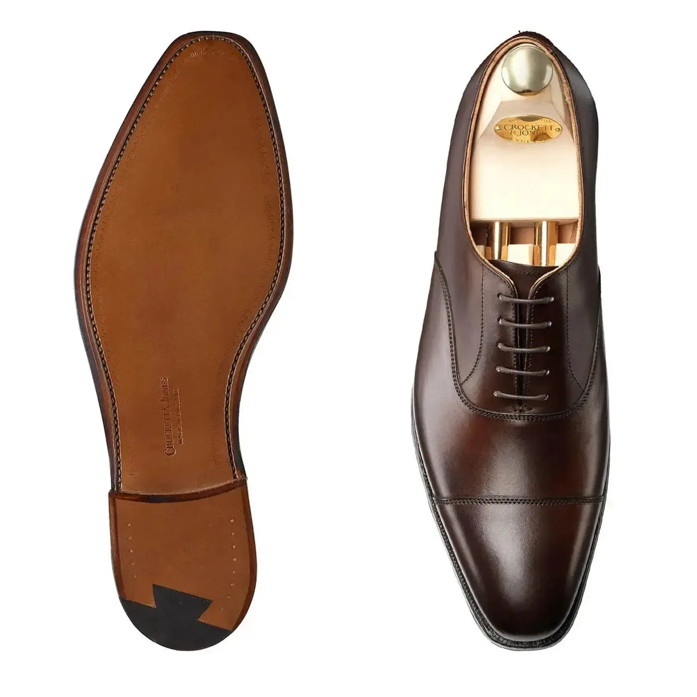 Hallam Brown Dark Calf Oxford Shoes - E Fitting