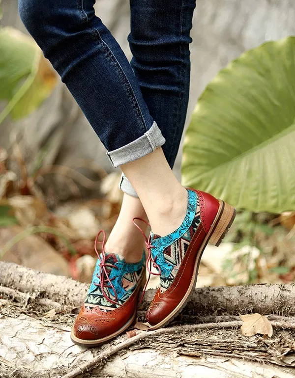 Handmade Vintage Oxford Shoes For Women 36-42