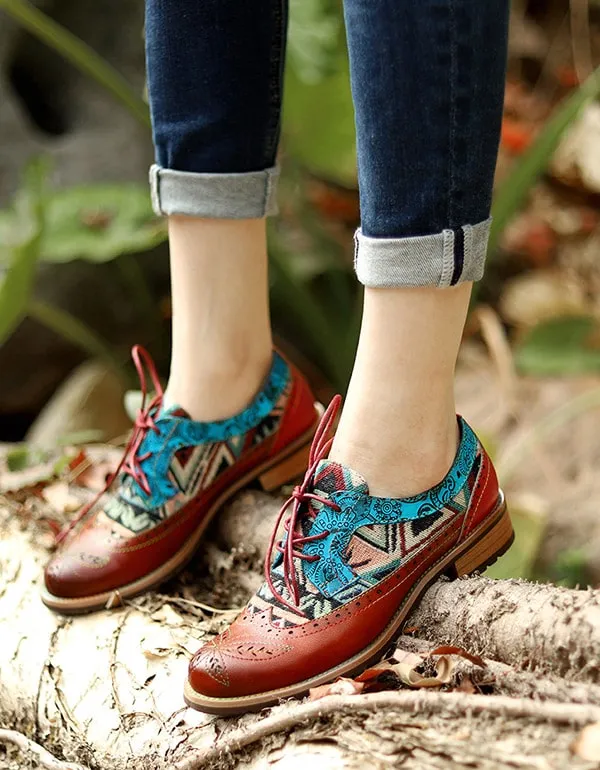 Handmade Vintage Oxford Shoes For Women 36-42