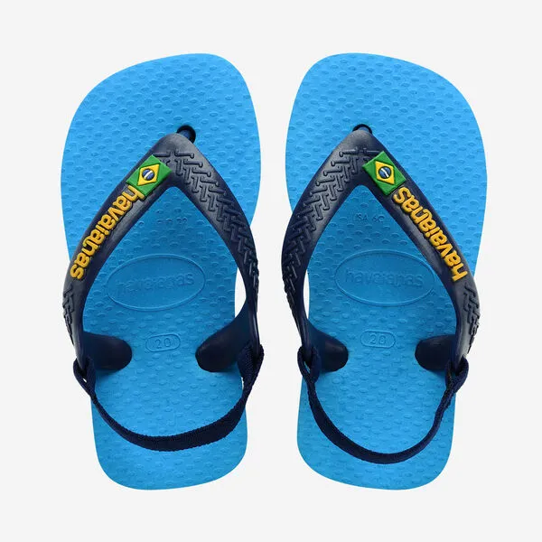 Havaianas Baby Brasil Logo II Turquoise Navy Blue