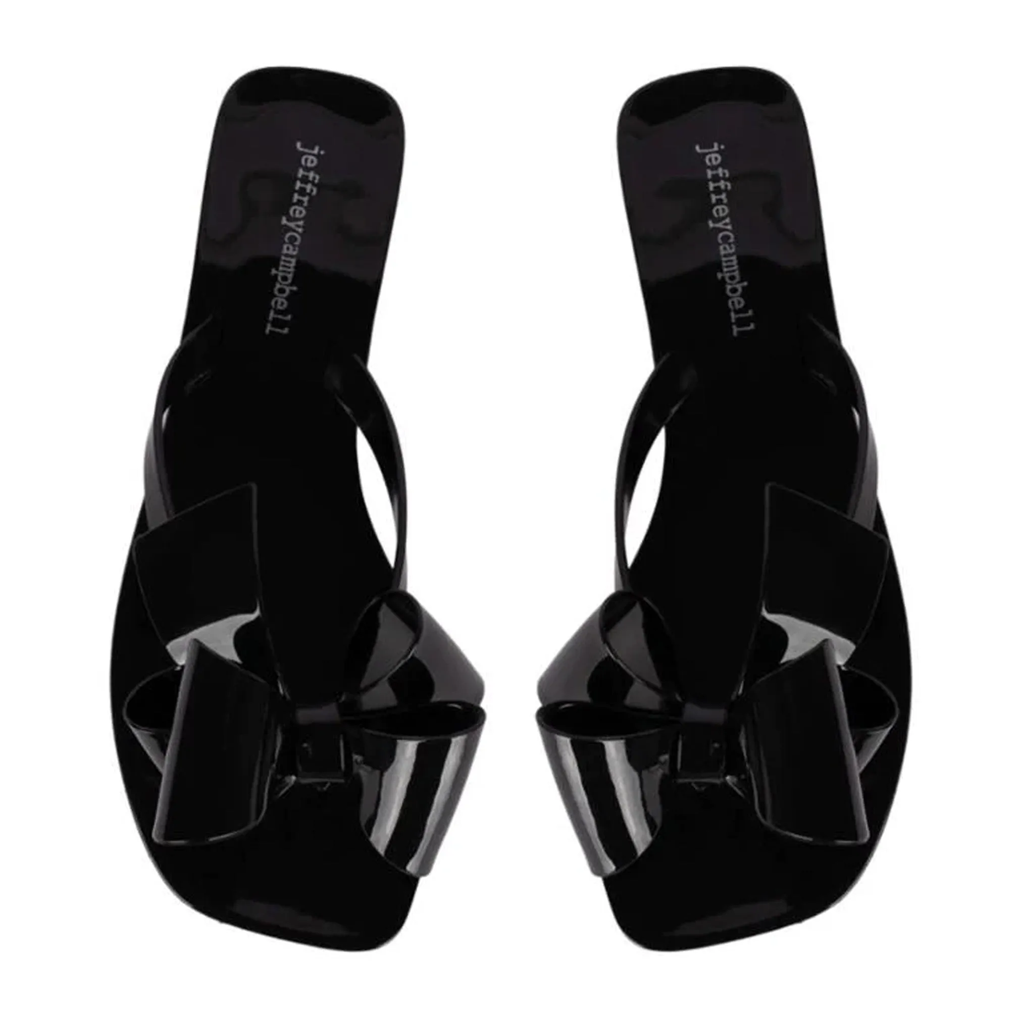 Jeffrey Campbell Womens Sugary Black Flip Flops