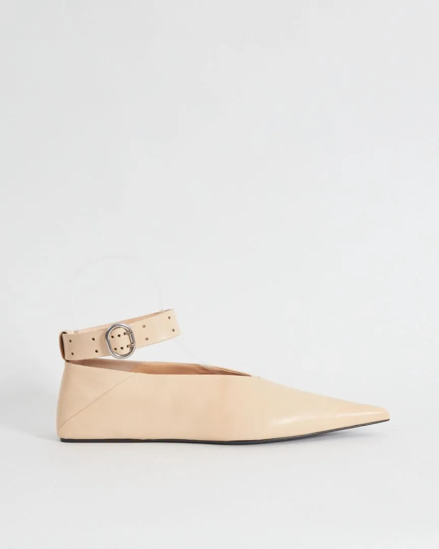 Jil Sander leather ballerina flats, nude, 40