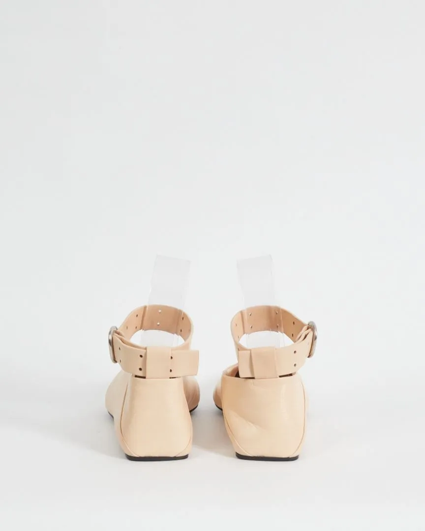 Jil Sander leather ballerina flats, nude, 40