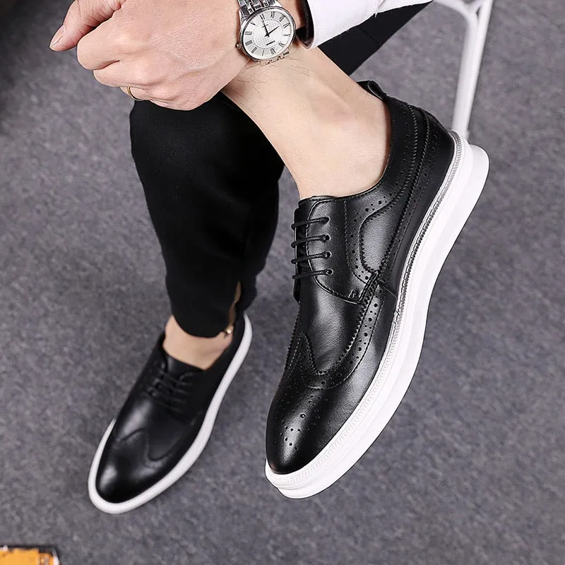 [Korean Style] Brogue Leather Casual Shoes