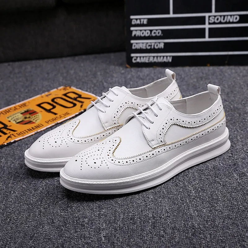 [Korean Style] Brogue Leather Casual Shoes